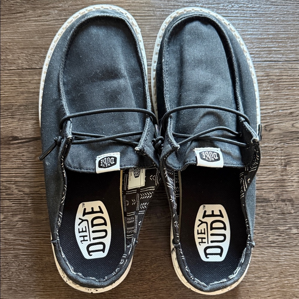 Hey Dude Black Canvas Wally Slip-On Loafers